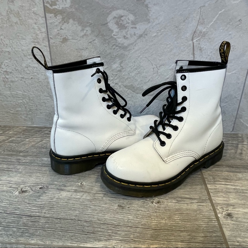 White Dr. Martens 1460 Boot